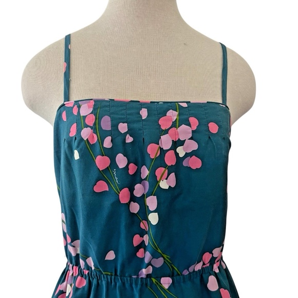 MALIA Honolulu Vtg 1970s Sundress 100% Cotton Size 10 Blue w Light Color Hearts - Picture 2 of 11